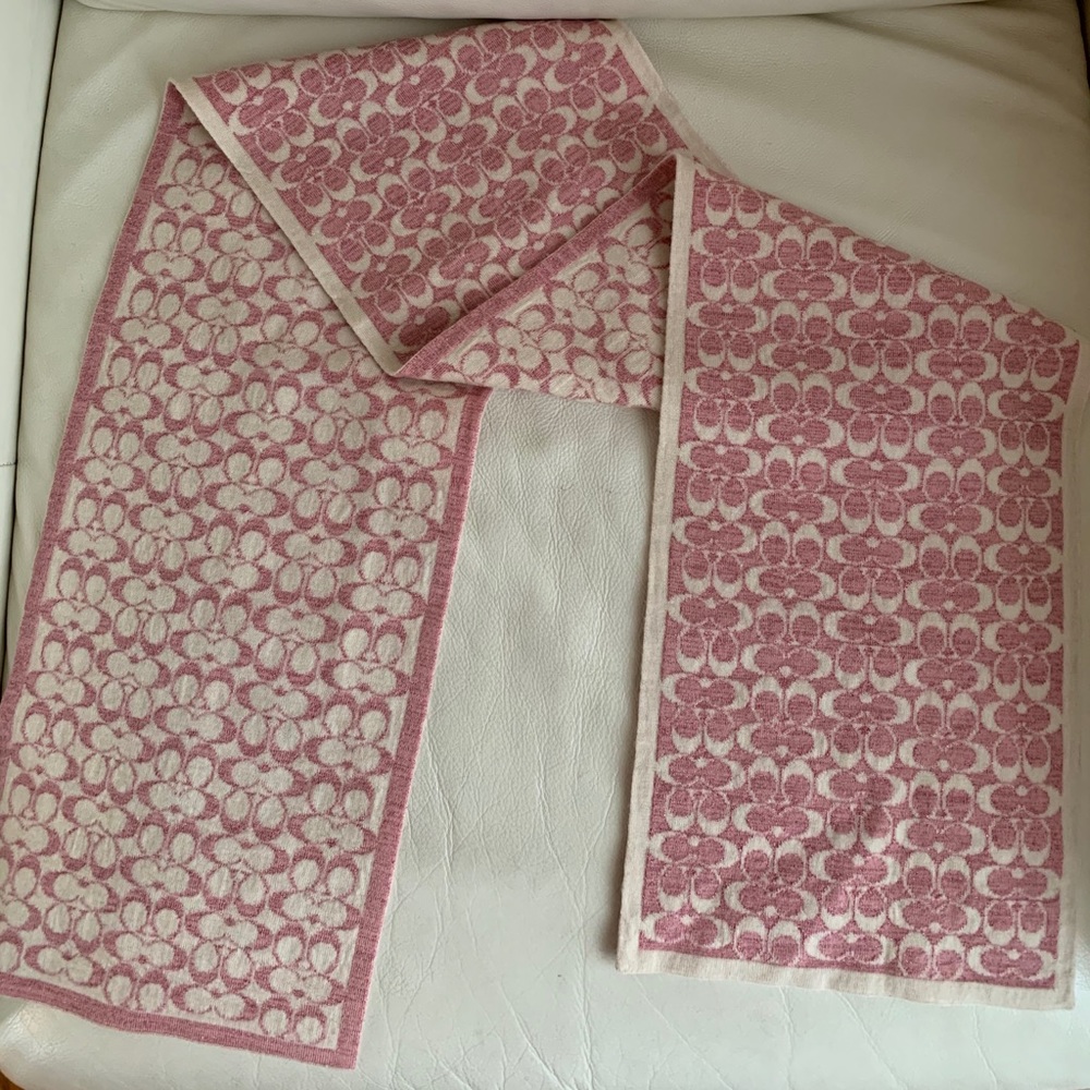 Authentic Coach Pink Reversible Scarf